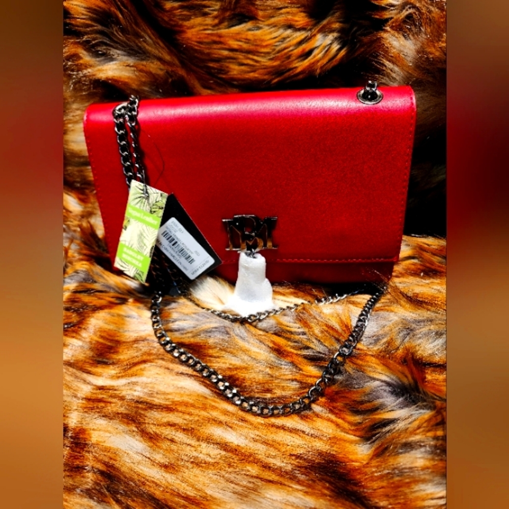 Red Chain Strap Clutch Badley Mischka